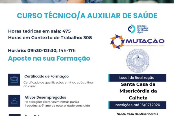 CURSO TÉCNICO/A AUXILIAR DE SAÚDE | CALHETA